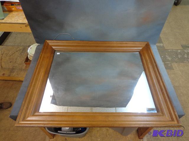 lot 99 image: Wood Framed Mirror   32 x 26  ...