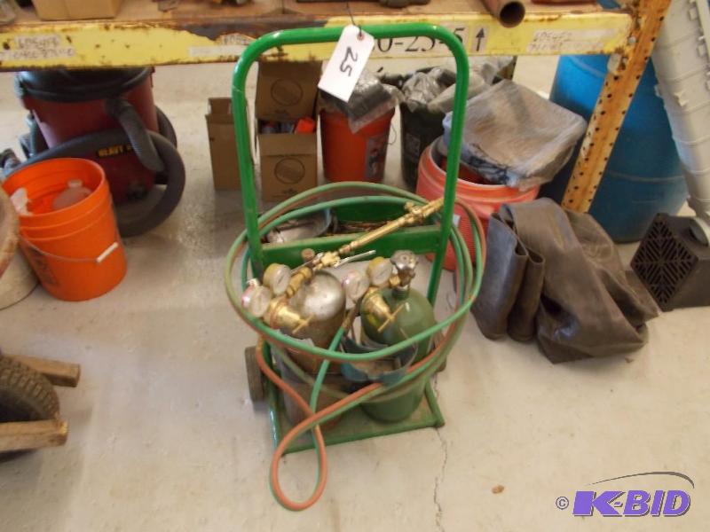lot 25 image: Oxy  Acetylene Torch Set, Includes Tools, Ta...