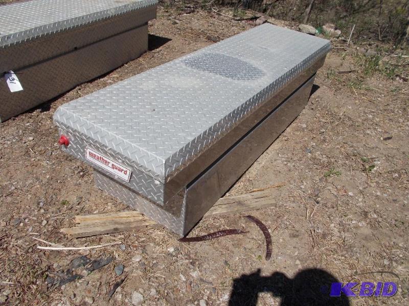 lot 32 image: Weather Guard Aluminum Saddle Tool Box, Fits ...