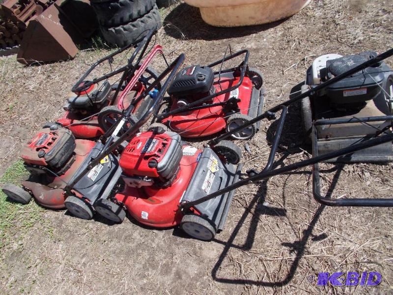 lot 37 image: (4) Mowers & (1) Trimmer, Repair or Parts...