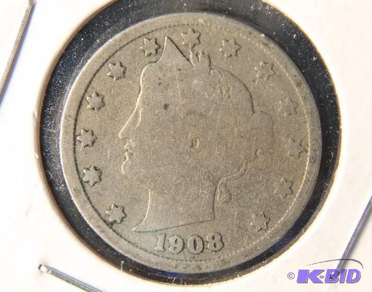1908 US LIBERTY V NICKEL GOOD
