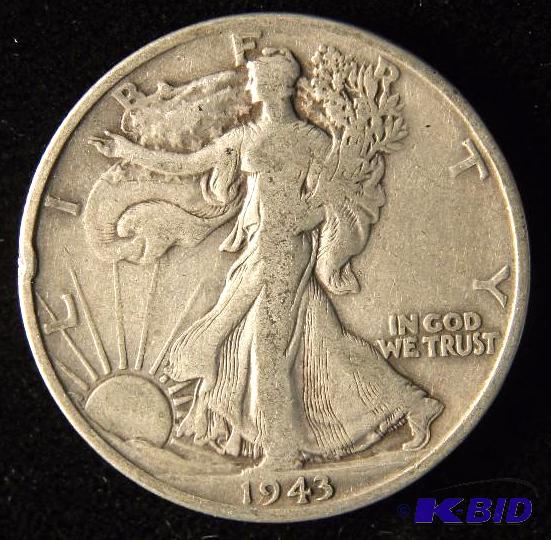 1943 D WALKING LIBERTY HALF DOLLAR FINE