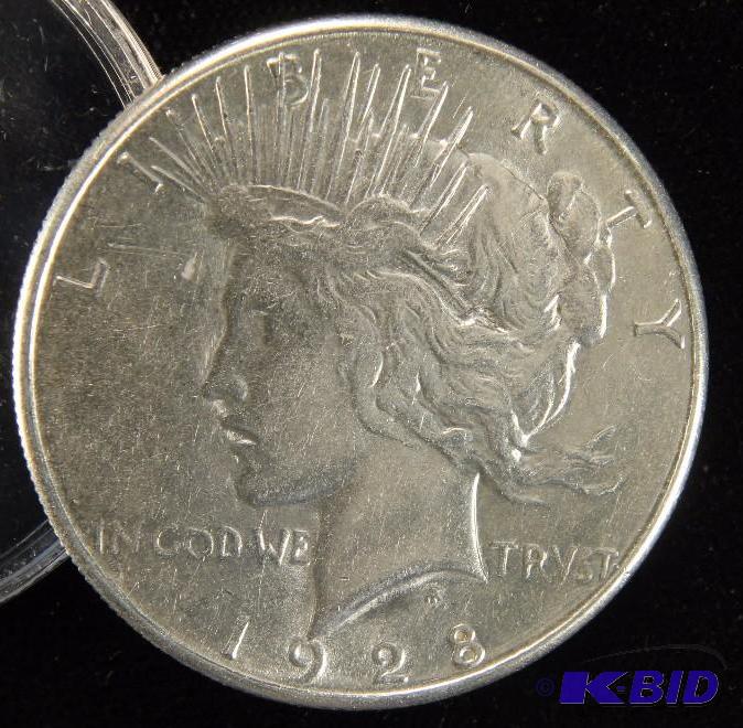 1928 S PEACE SILVER DOLLAR AU DETAILS