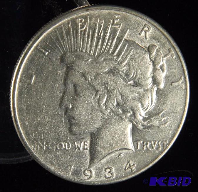 1934 PEACE SILVER DOLLAR XF DETAILS