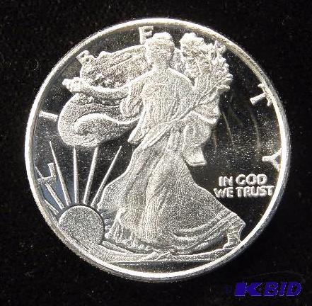 12 TROY Oz. .999 FINE SILVER ROUND WALKING LIBERTY DESIGN