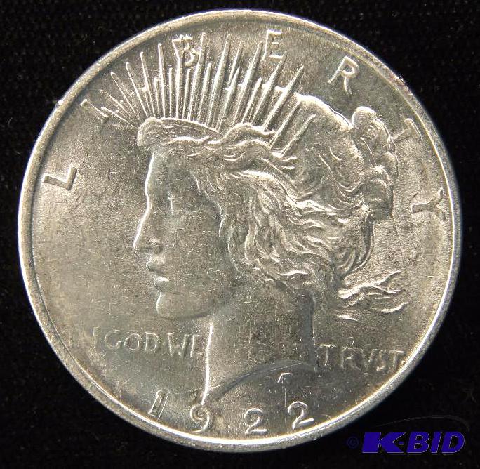 1922-D US PEACE SILVER DOLLAR UNC