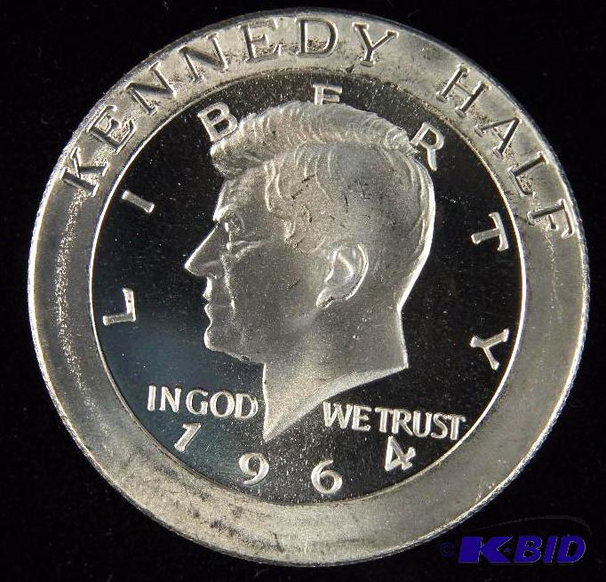 1 TROY Oz. .999 FINE SILVER ROUND KENNEDY DESIGN