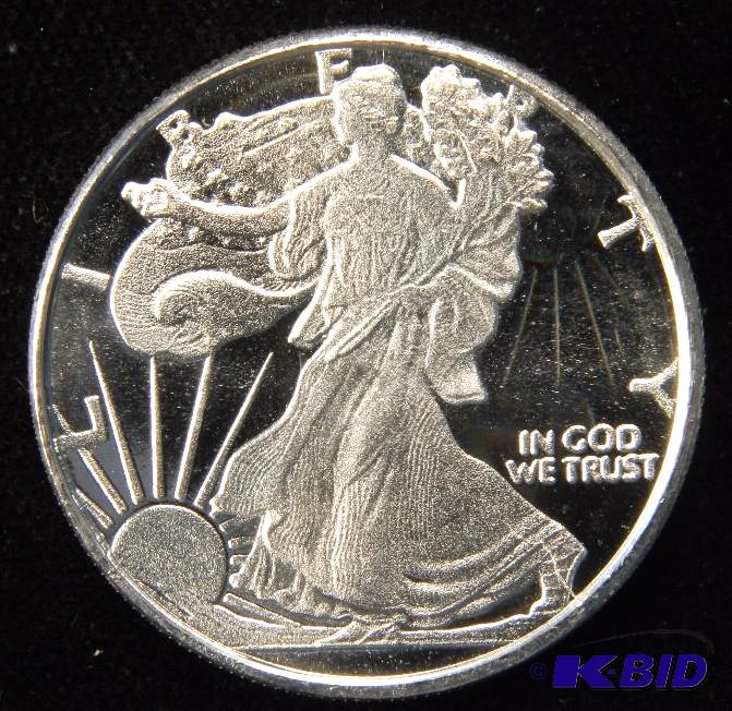 12 TROY Oz. .999 FINE SILVER ROUND WALKING LIBERTY DESIGN