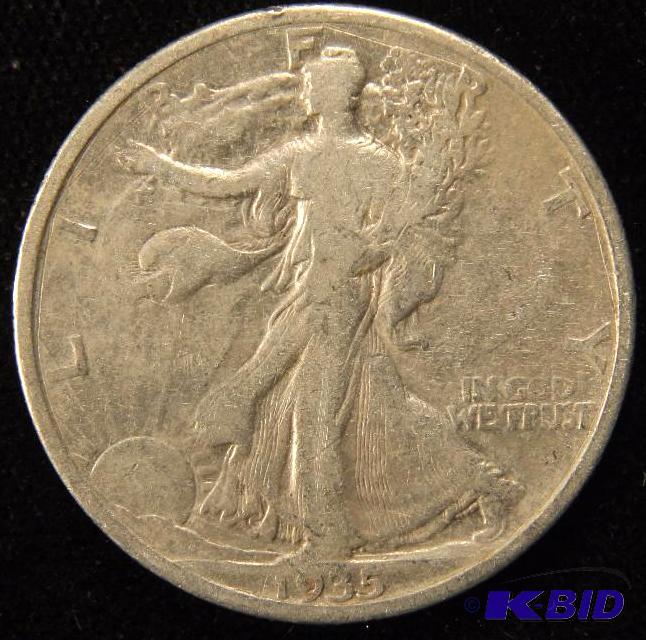 1935 WALKING LIBERTY HALF DOLLAR VG DETAILS