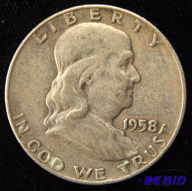 1958 D FRANKLIN SILVER HALF DOLLAR