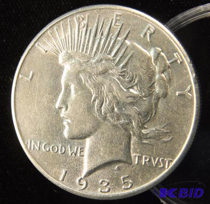 1935 PEACE SILVER DOLLAR AU