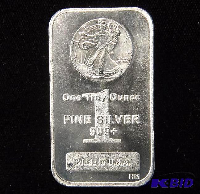 1 TROY Oz. 999 FINE SILVER BAR MADE IN THE U.S.A.