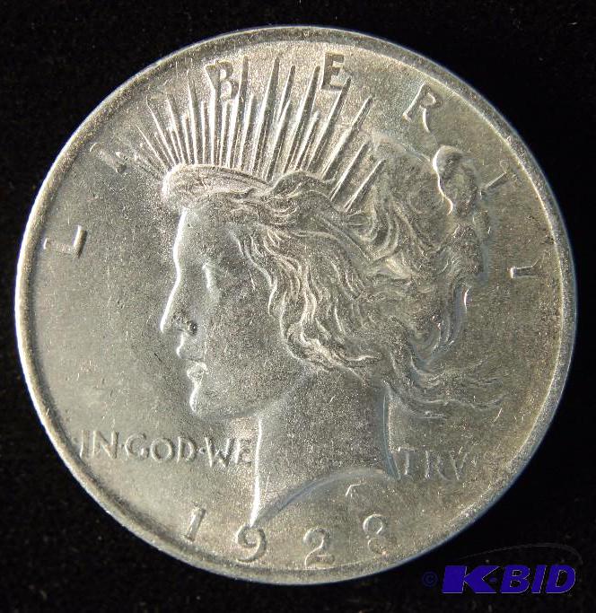 1923 PEACE SILVER DOLLAR AU