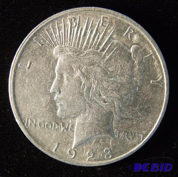 1923 D PEACE SILVER DOLLAR XF DETAILS