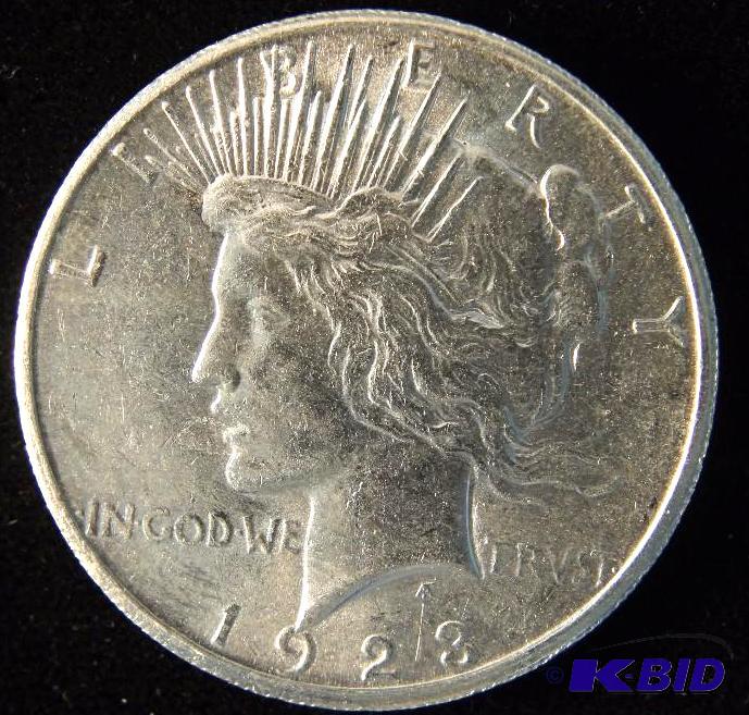1923 S PEACE SILVER DOLLAR AU