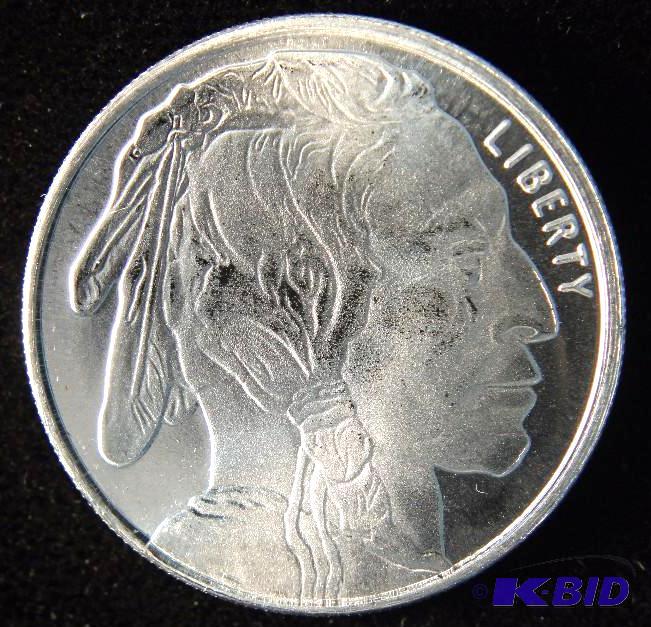 12 TROY Oz. .999 FINE SILVER ROUND BUFFALO DESIGN