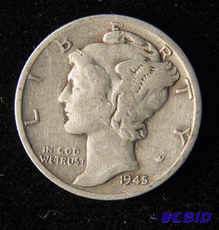 1945-S US MERCURY DIME FINE