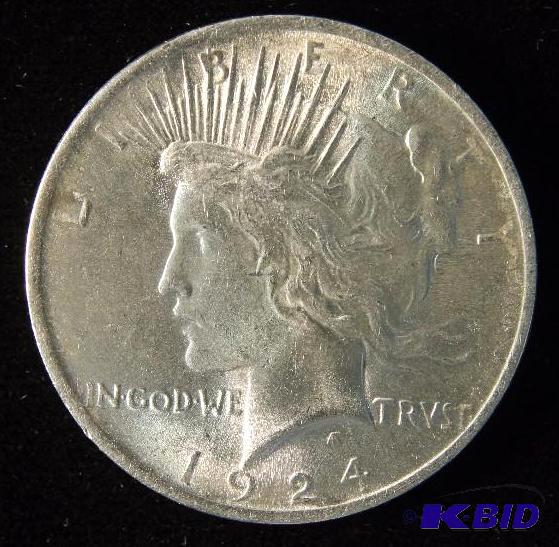 1924 PEACE SILVER DOLLAR AU