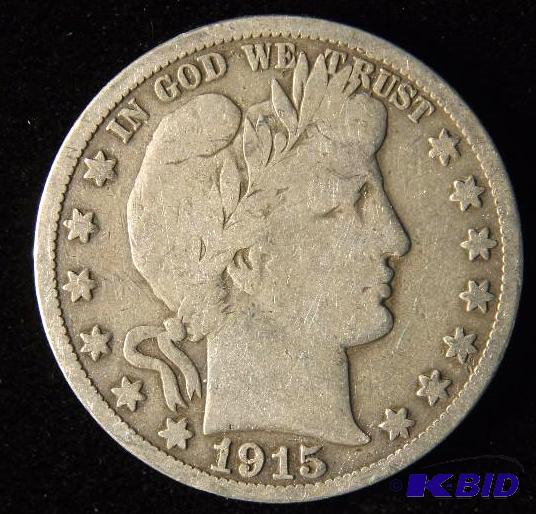 1915 S BARBER HALF DOLLAR VG