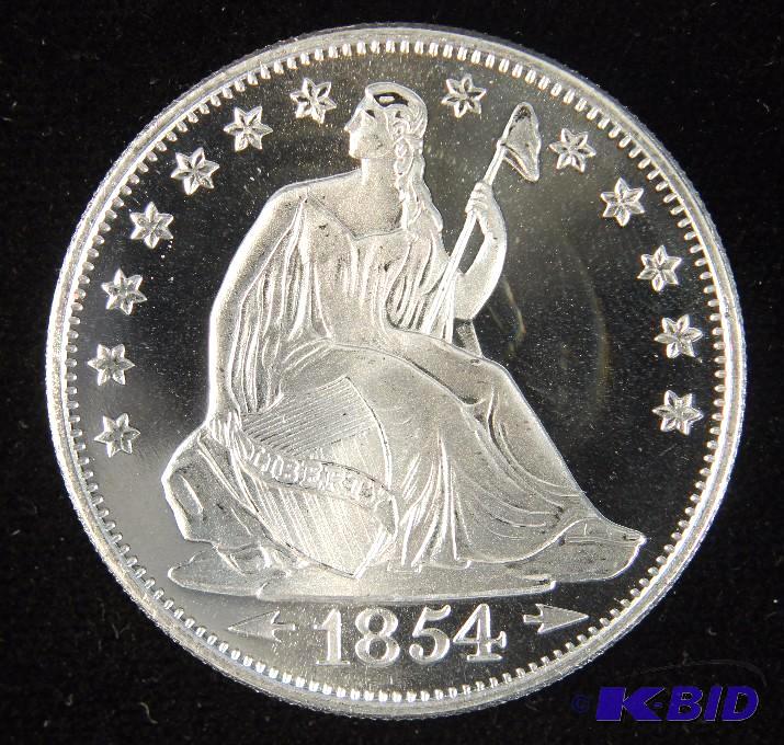 1 TROY Oz. .999 FINE SILVER ROUND SEATED LIBERTY DESIGN