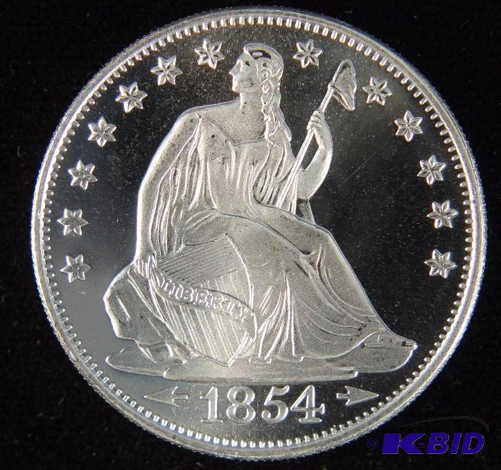 1 TROY Oz. .999 FINE SILVER ROUND SEATED LIBERTY DESIGN