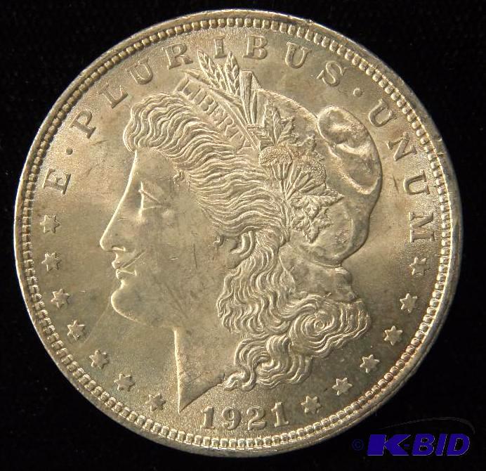 1921 US MORGAN SILVER DOLLAR UNC