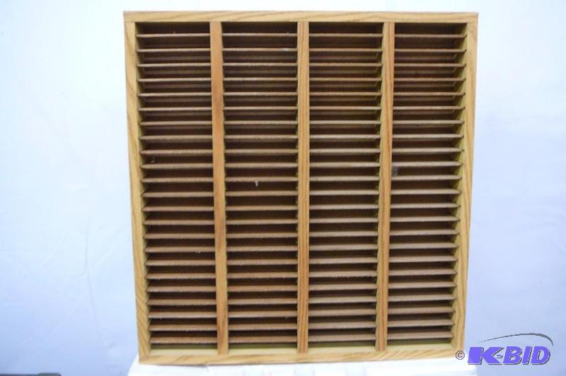 lot 92 image: 5- Cassette Tape Boxes Wooden 96 Slots per Bo...