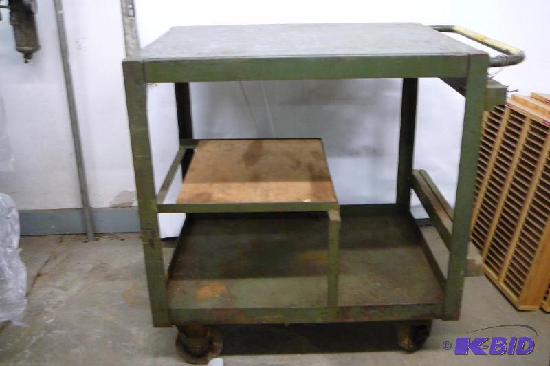 lot 93 image: Steel Cart on Casters 24&quotw x 35" l ...