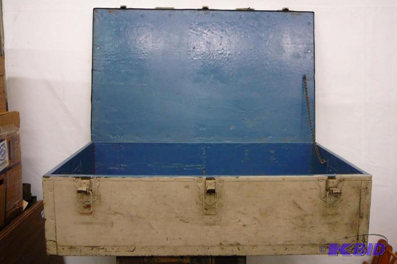 lot 96 image: Wood Foot Locker  Latches and Handles 22...