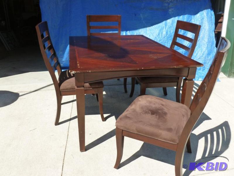 lot 31 image: Nice five piece wooden dining room set that i...