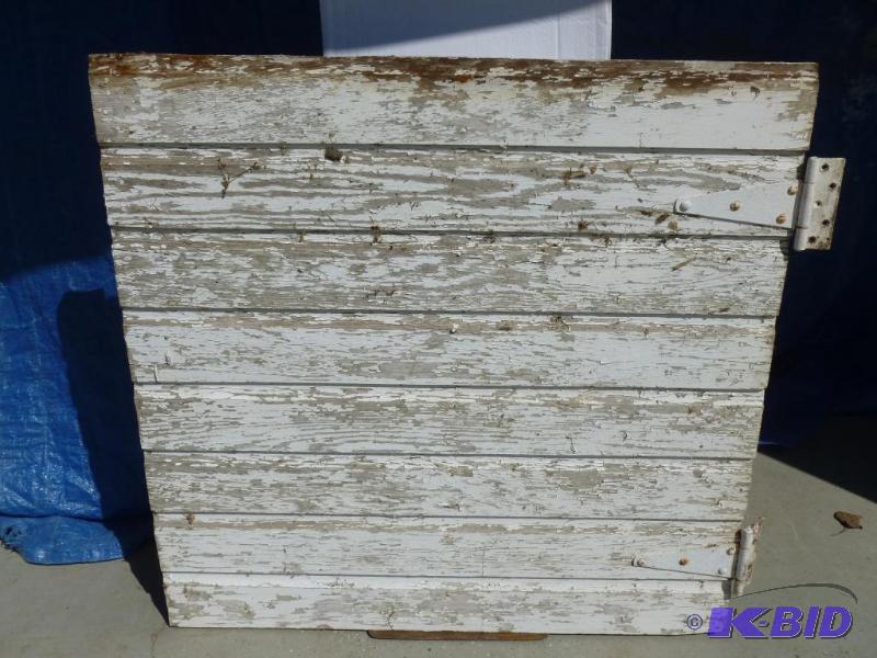 lot 35 image: Vintage wooden barn door, measures about 42&q...