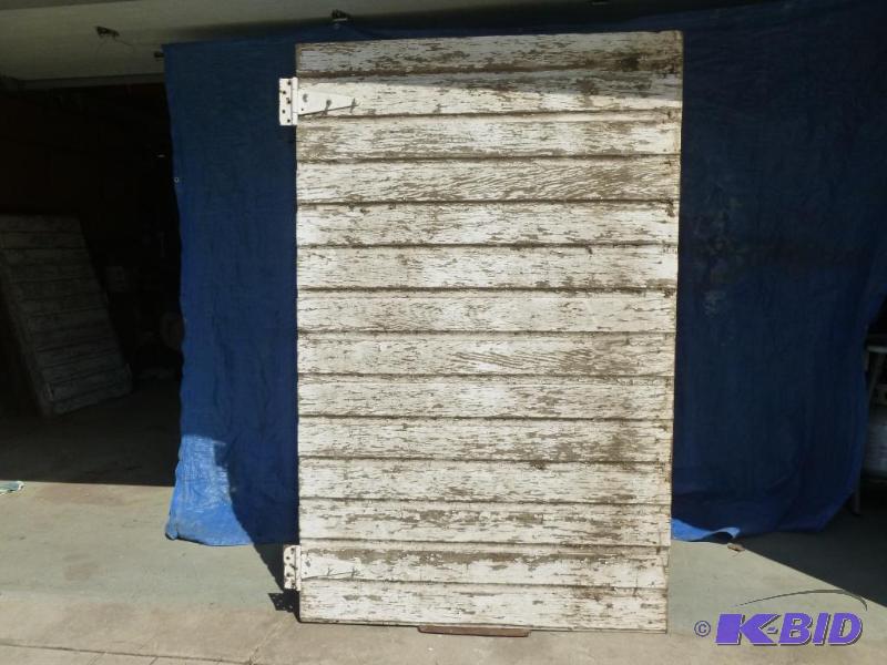 lot 37 image: Vintage wooden barn door, measures about 45&q...