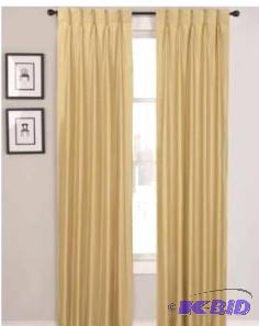 lot 1 image: Supreme Palace Antique Satin Lined Pinch-Pleat Curtain Panels