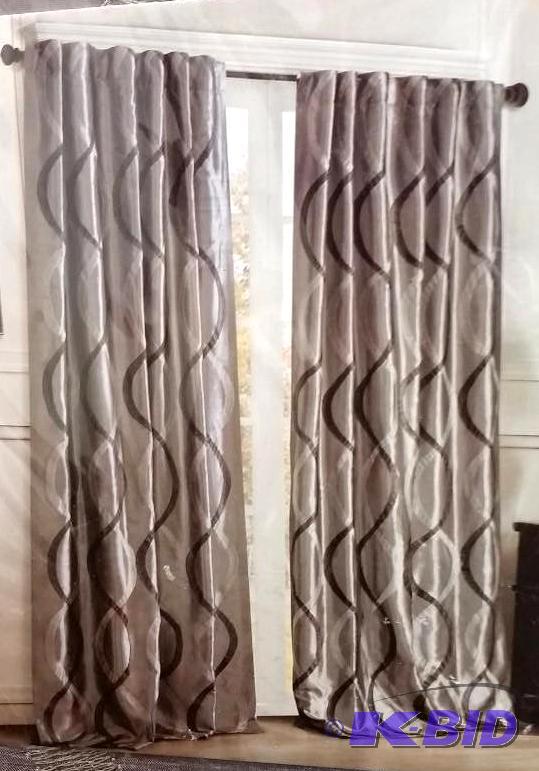 lot 10 image: Serendipity Rod-PocketBack-Tab Curtain Panel Charcoal
