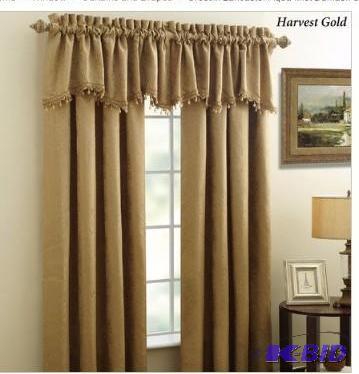 lot 38 image: Croscill Lancaster  Harvest Gold Damask Curtain Panels
