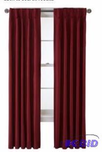 lot 41 image: Supreme Palace Pinch-PleatBack-Tab Lined Curtain Panel Cranberry