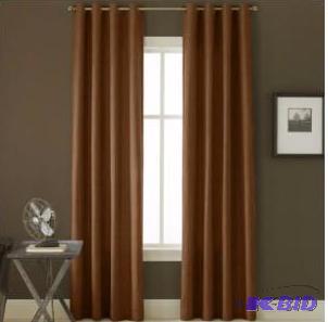 Linden Street Bennett Grommet Top Curtain Panel Brown Rust Tweed