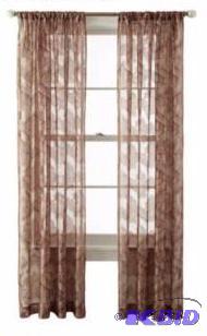 lot 49 image: Royal Velvet Opus Rod-Pocket Sheer Panel Palmetto Red