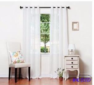 lot 50 image: Studio Crushed Voile Grommet-Top Sheer Panel Cool White