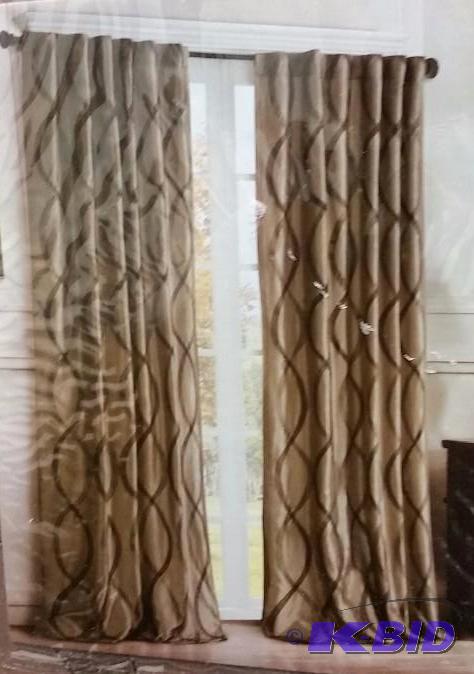 lot 9 image: Serendipity Rod-PocketBack-Tab Curtain Panel Tan