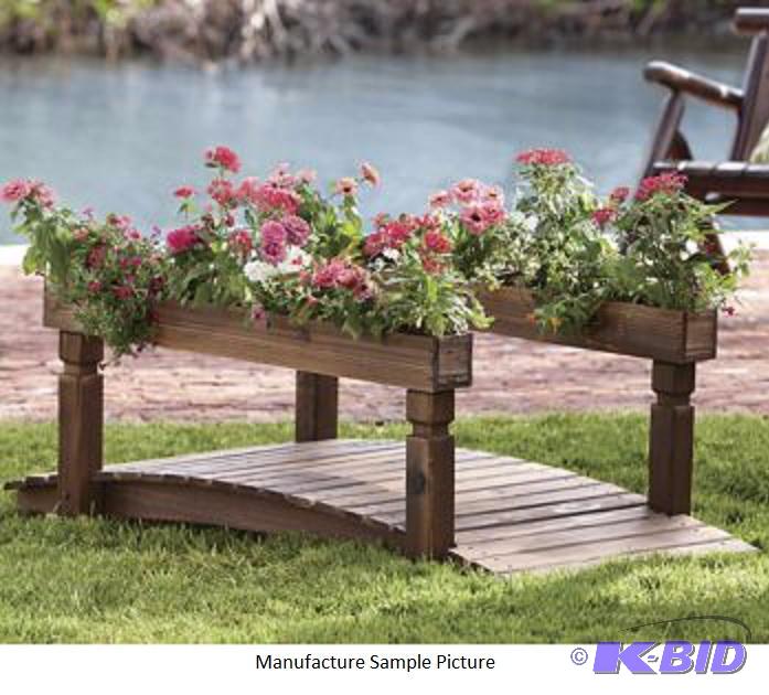 Decorative Garden Bridge with Planters -&nbsp...