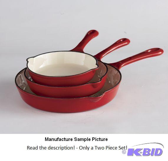 Two Piece Ginnys Cast Iron Skillet Set - Red ...