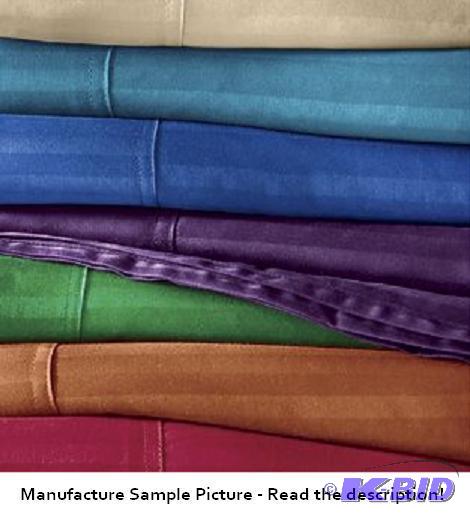 Cotton Damask Woven Sheet Set - Full - Sapphi...