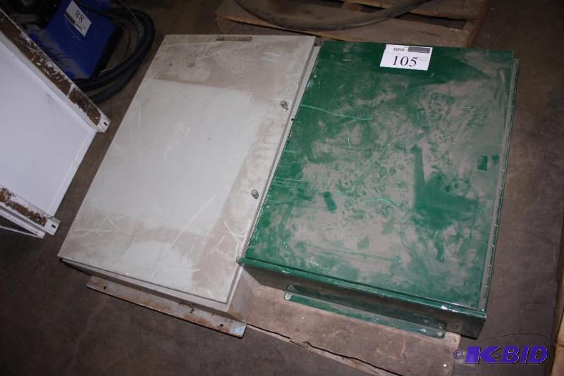 lot 105 image: Lot of (2) Circuit Boxes Autocon Control Data, 39 x 24 x 7.5 32 x 24 x 9.