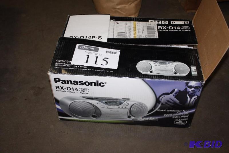 lot 115 image: Panasonic Radio & CD Player Digital Synthesizer Tuner RX-D14 Model.