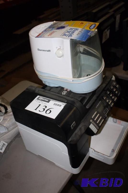lot 136 image: Lot of (2) Including Duracraft Humidifier, Multiple Settings HP Officejet Pro PrinterScanner 8500