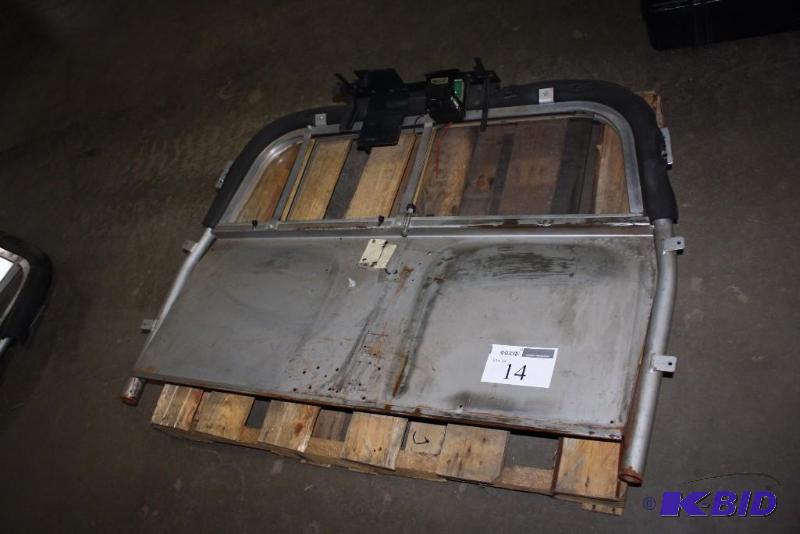 lot 14 image: Big Sky Racks Cab Divider wReinforced Barrier & Window Top Rack 55 x 36