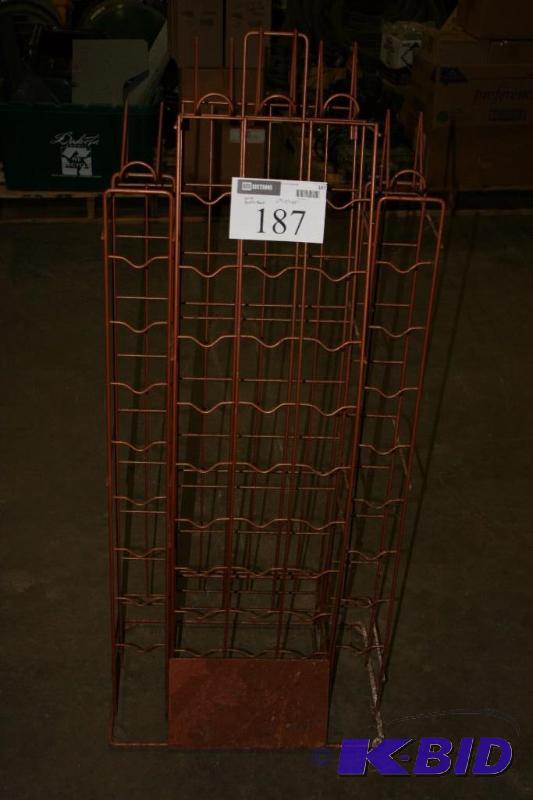 lot 187 image: Wire Bottle Rack, 21x14x48.