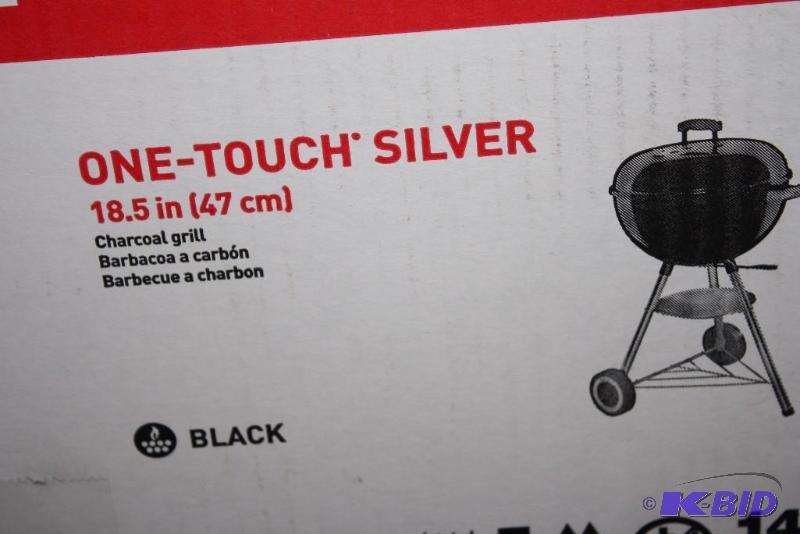 lot 206 image: Weber One-Touch Silver Charcoal Grill, 21x20x15.