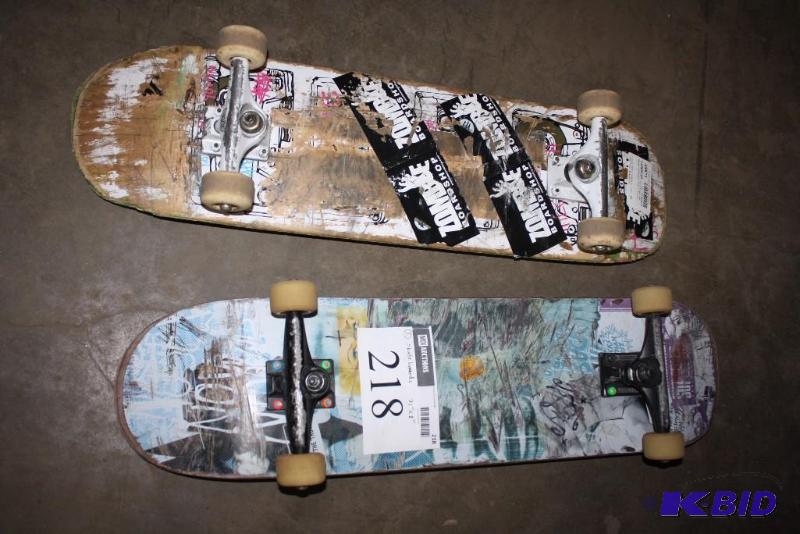 lot 218 image: Lot of (2) Skateboards, 31x8, Have Signs of Wear.